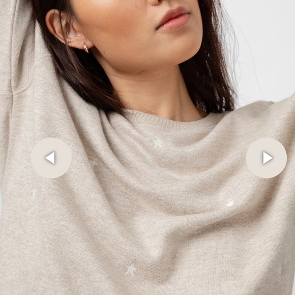 Rails Ramona Sweatshirt in Heather Brown with Embroidered Stars Cozy Lounge Sz M - Picture 5 of 13